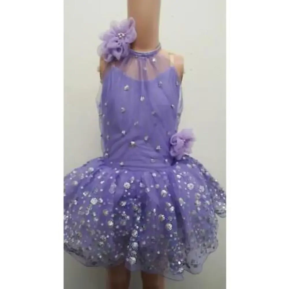 Pre-Owned Dance Costume Gallery 19502 6x-7 Child Lavender Tutu Dress Ballet Seq